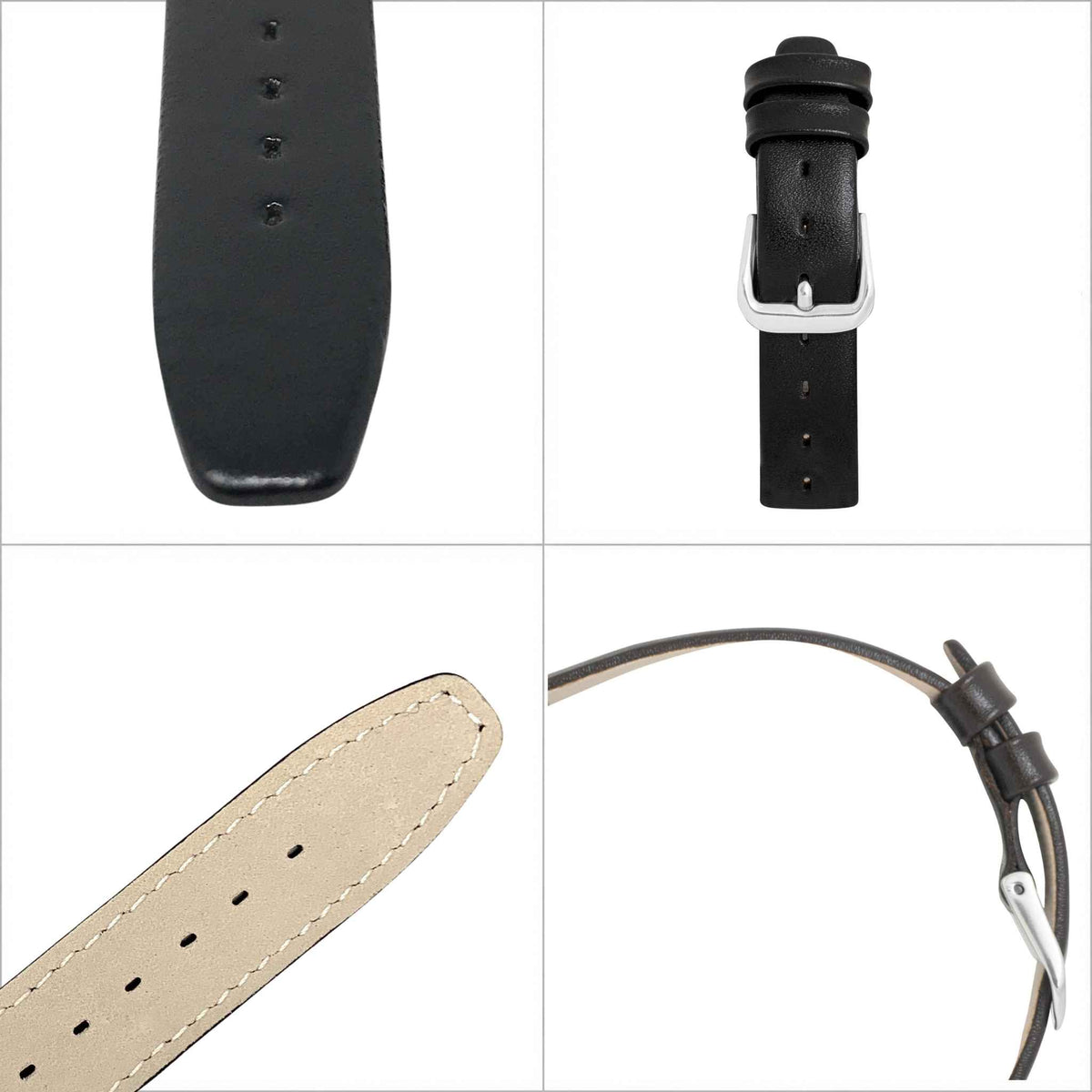 Bandini Leather Classic Watch Band, 10mm 12mm 14mm 16mm 18mm 20mm 22mm