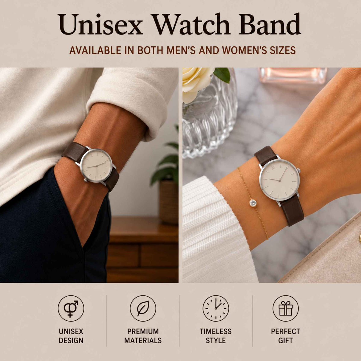 Bandini Leather Classic Watch Band, 10mm 12mm 14mm 16mm 18mm 20mm 22mm