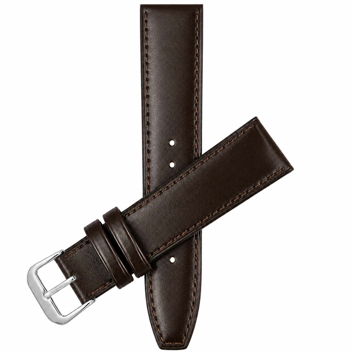 Bandini Thin Leather Classic Watch Band for Men, Women, 10mm to 24mm