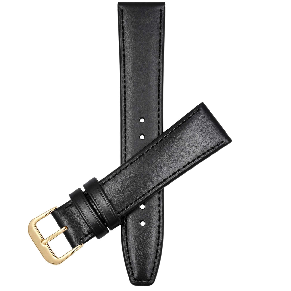 Bandini Thin Leather Classic Watch Band for Men, Women, 10mm to 24mm