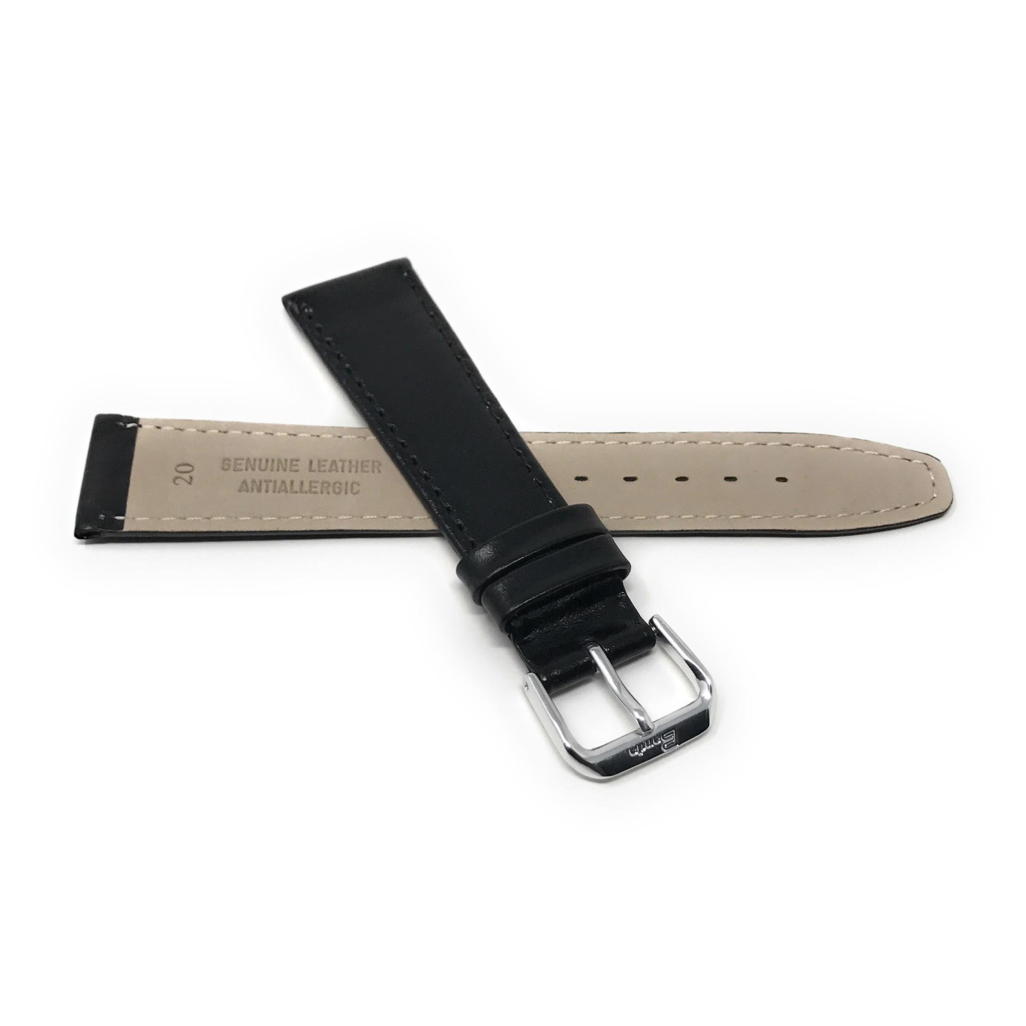 Bandini Thin Leather Classic Watch Band for Men, Women, 10mm to 24mm