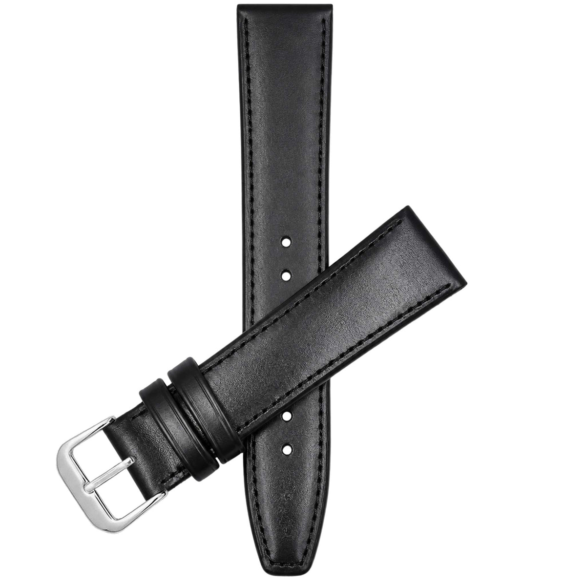 Bandini Thin Leather Classic Watch Band for Men, Women, 10mm to 24mm