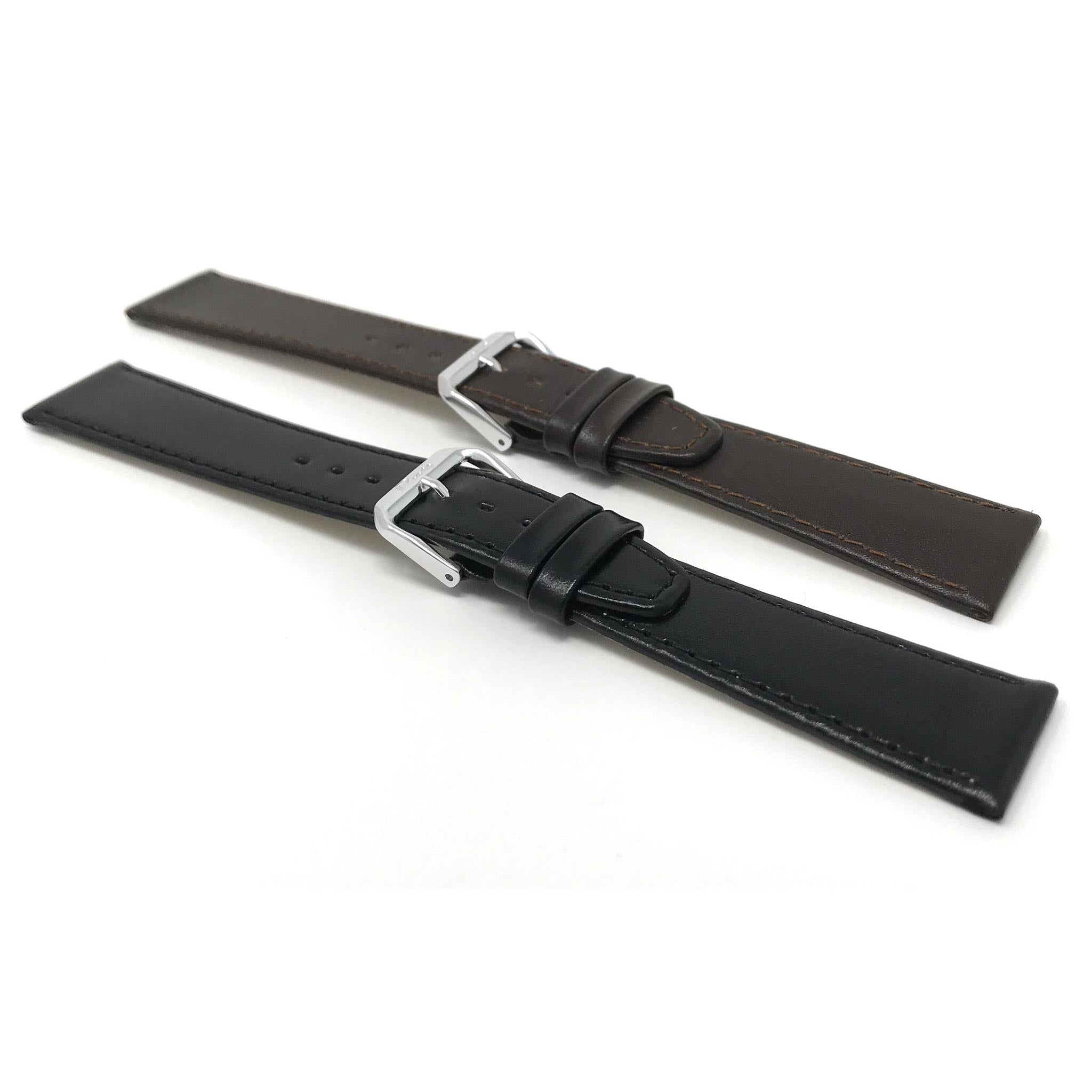 Bandini Thin Leather Classic Watch Band for Men, Women, 10mm to 24mm