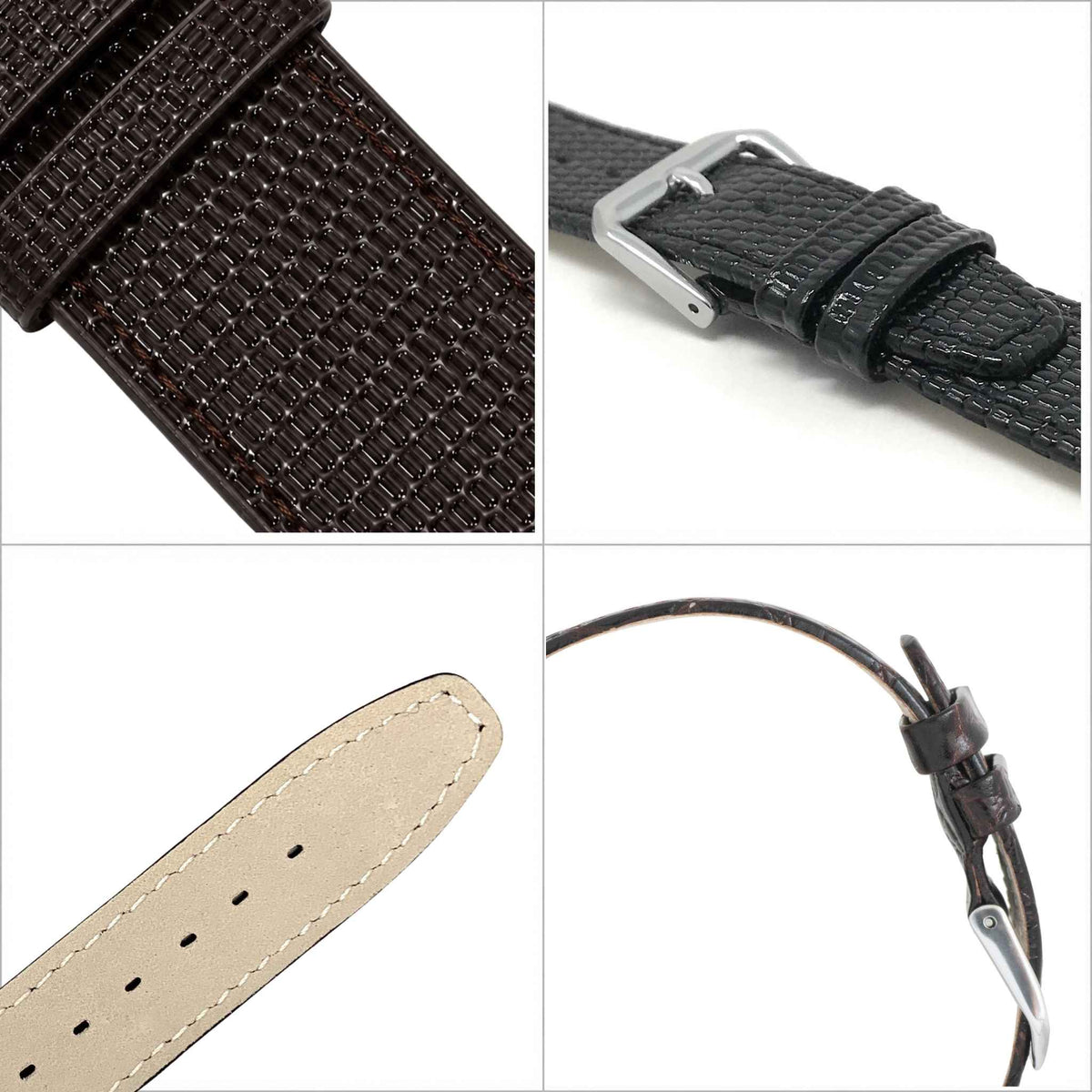 Bandini Leather Lizard Pattern Watch Band – 10mm 12mm 14mm 16mm 18mm 20mm