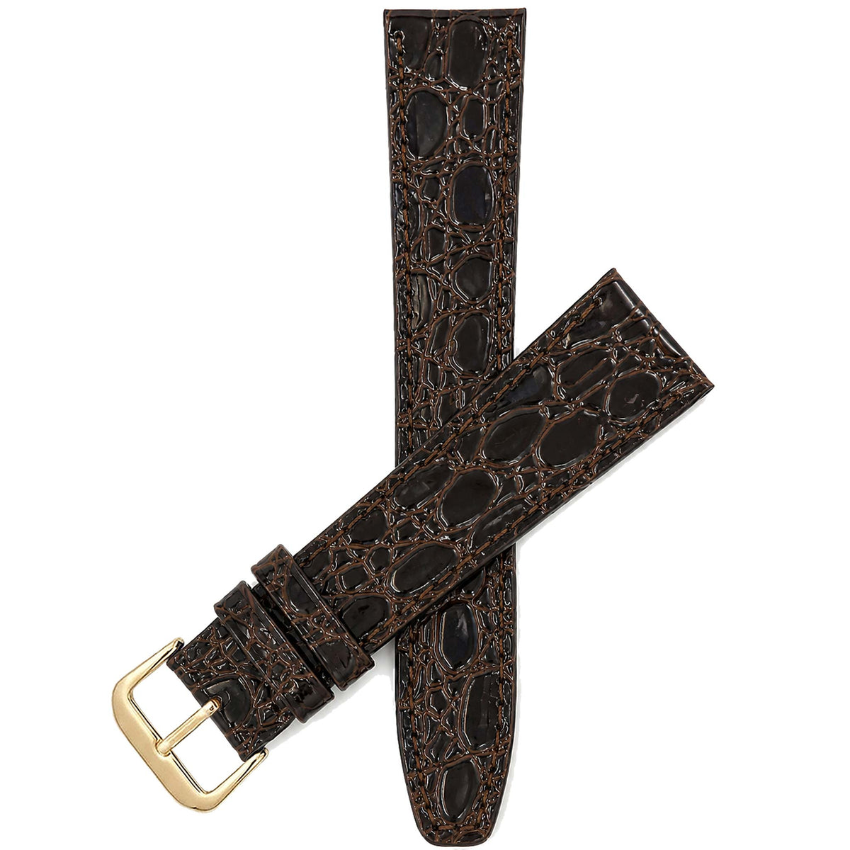 Bandini Leather Crocodile Pattern Watch Band – 10mm 12mm 14mm 16mm 18mm 20mm
