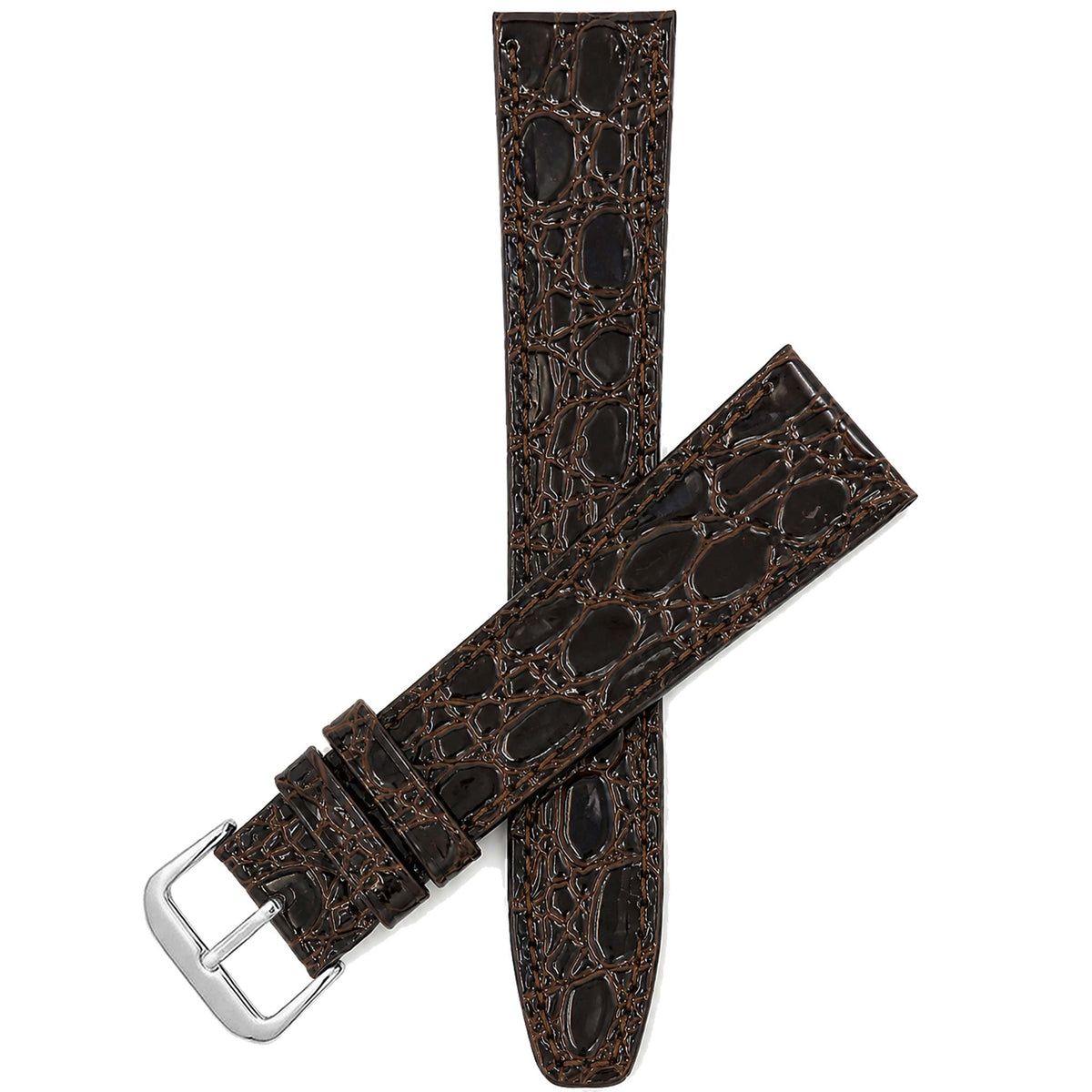 Bandini Leather Crocodile Pattern Watch Band – 10mm 12mm 14mm 16mm 18mm 20mm