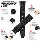 Bandini Leather Crocodile Pattern Watch Band – 10mm 12mm 14mm 16mm 18mm 20mm
