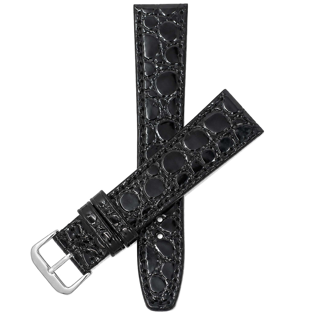 Bandini Leather Crocodile Pattern Watch Band – 10mm 12mm 14mm 16mm 18mm 20mm
