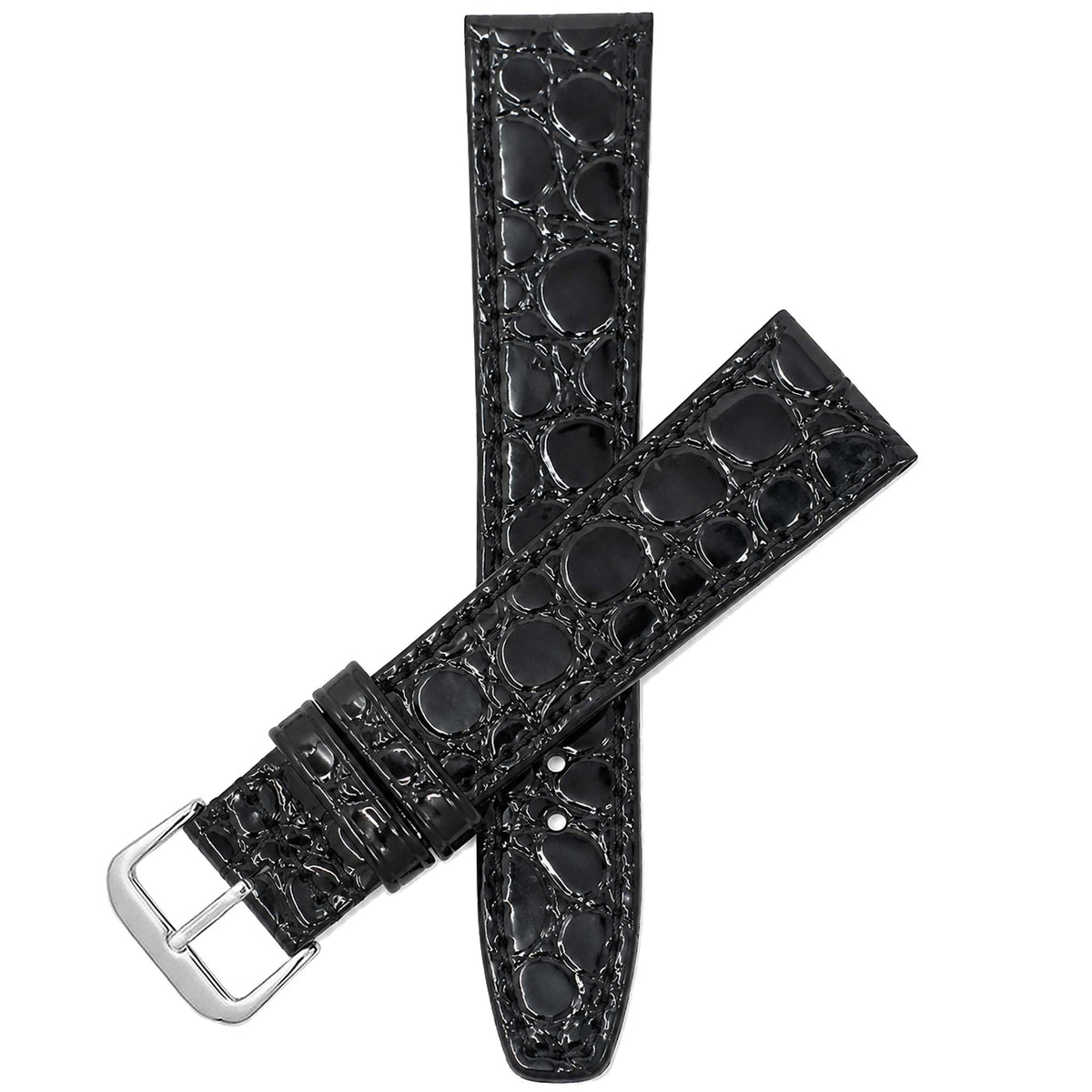 Bandini Leather Crocodile Pattern Watch Band – 10mm 12mm 14mm 16mm 18mm 20mm