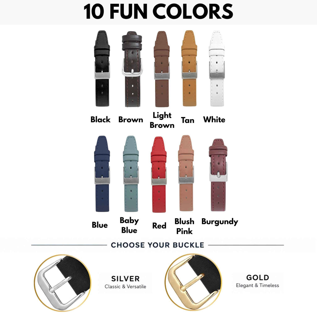 Bandini Thin Leather Watch Band – 12mm 14mm 16mm 18mm 20mm 22mm