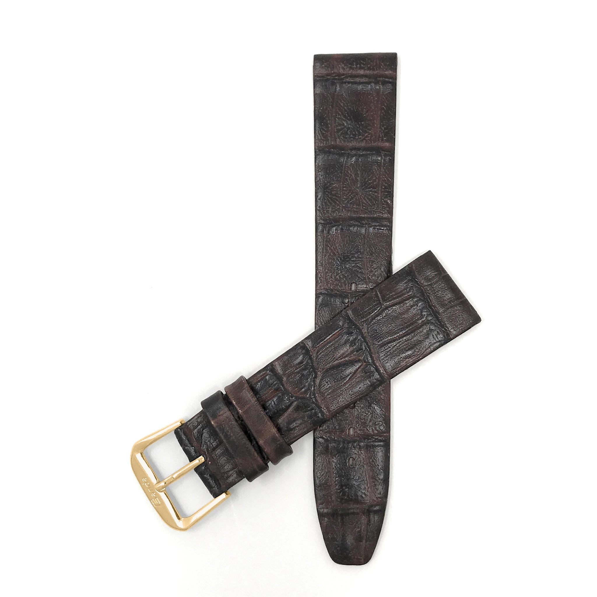 Bandini Leather Alligator Pattern Watch Band – 10mm 12mm 14mm 16mm 18mm 20mm