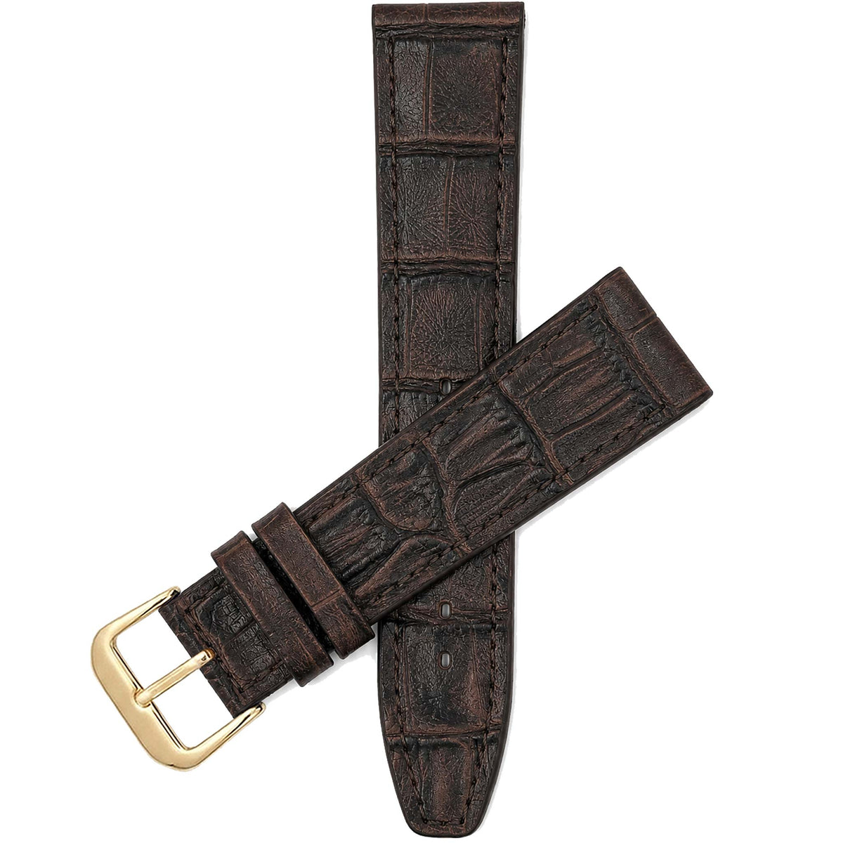 Bandini Leather Alligator Pattern Watch Band – 10mm 12mm 14mm 16mm 18mm 20mm