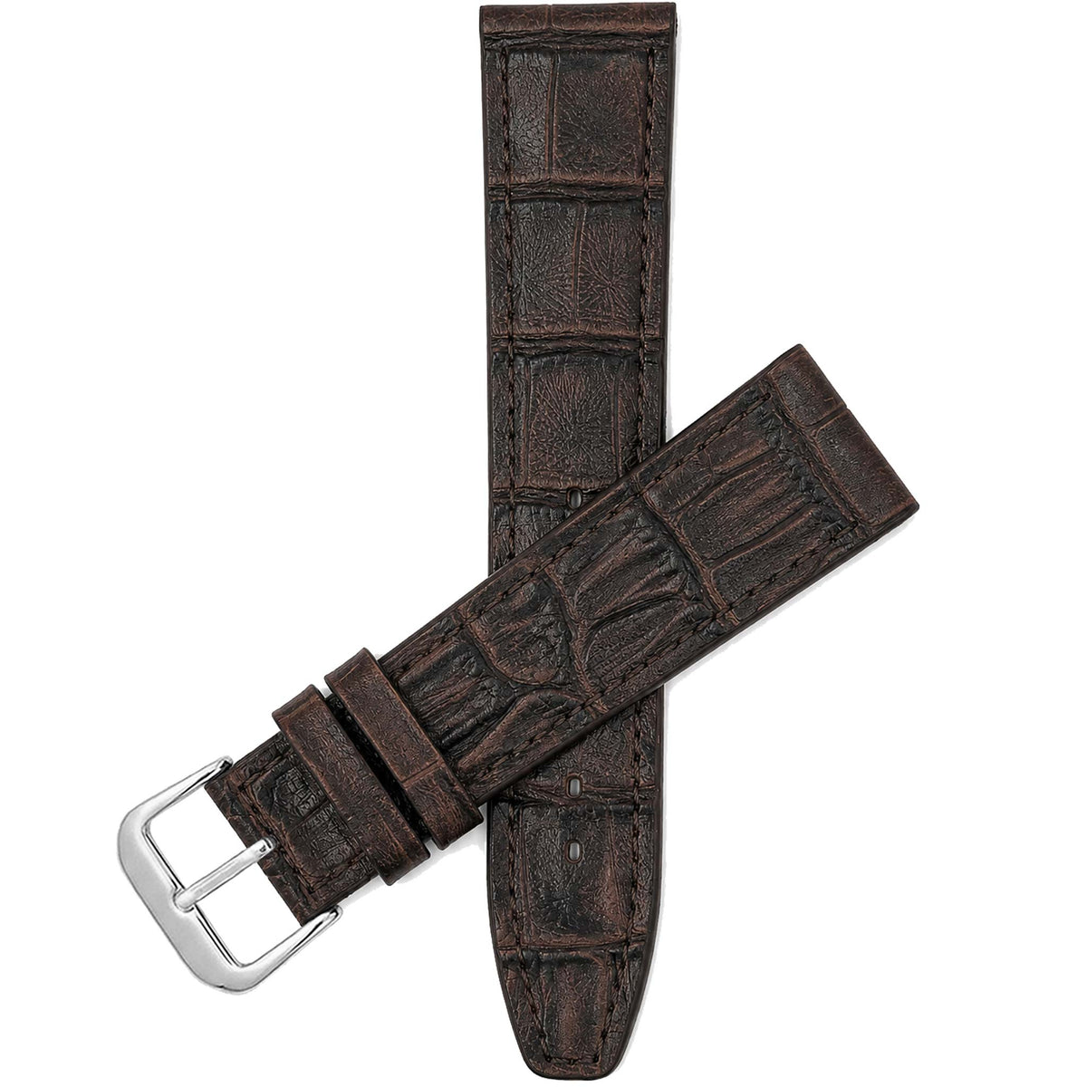 Bandini Leather Alligator Pattern Watch Band – 10mm 12mm 14mm 16mm 18mm 20mm