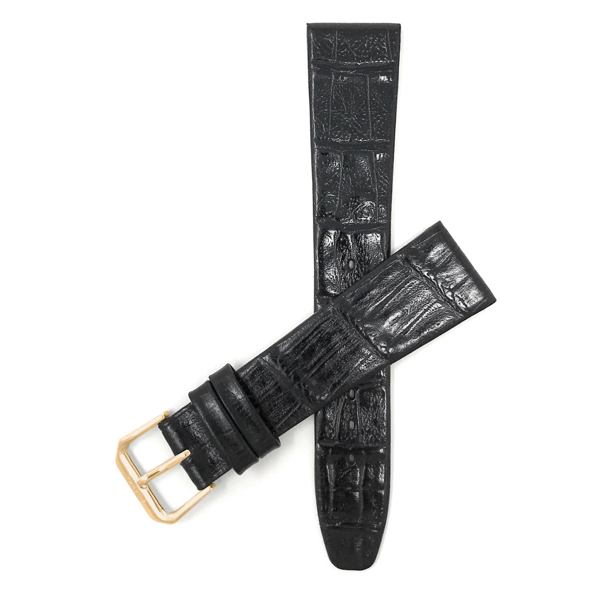 Bandini Leather Alligator Pattern Watch Band – 10mm 12mm 14mm 16mm 18mm 20mm