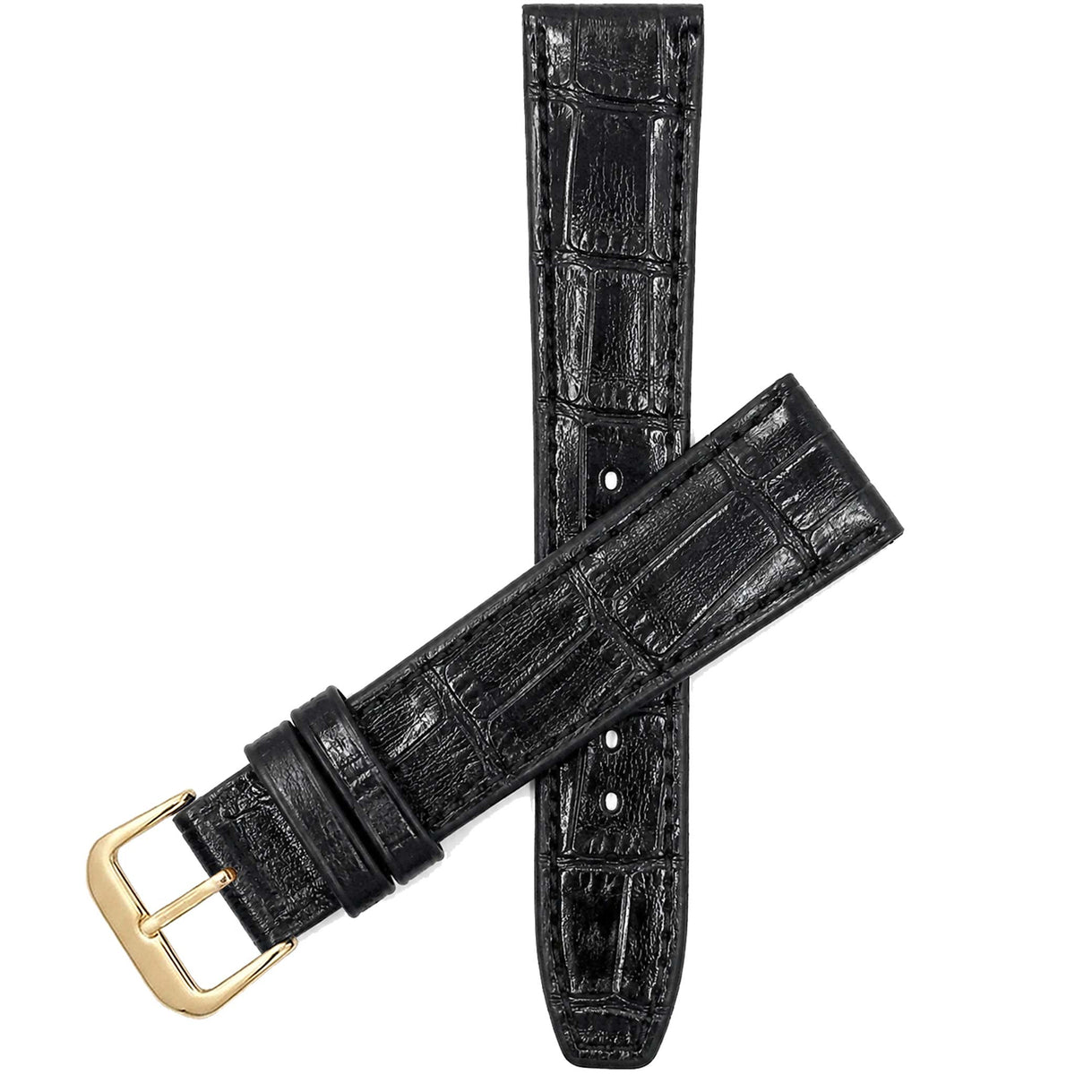 Bandini Leather Alligator Pattern Watch Band – 10mm 12mm 14mm 16mm 18mm 20mm