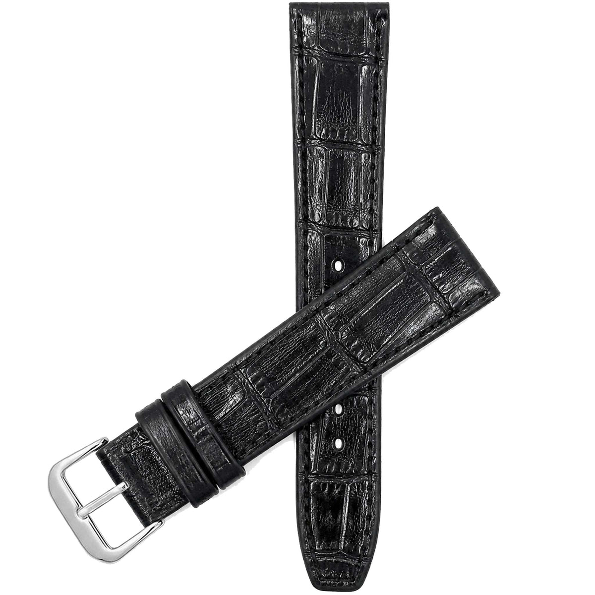 Bandini Leather Alligator Pattern Watch Band – 10mm 12mm 14mm 16mm 18mm 20mm