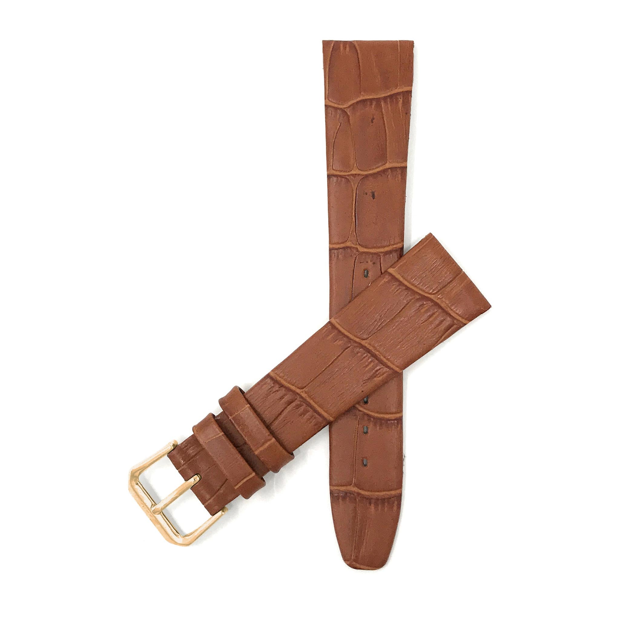 Bandini Leather Alligator Pattern Watch Band – 10mm 12mm 14mm 16mm 18mm 20mm