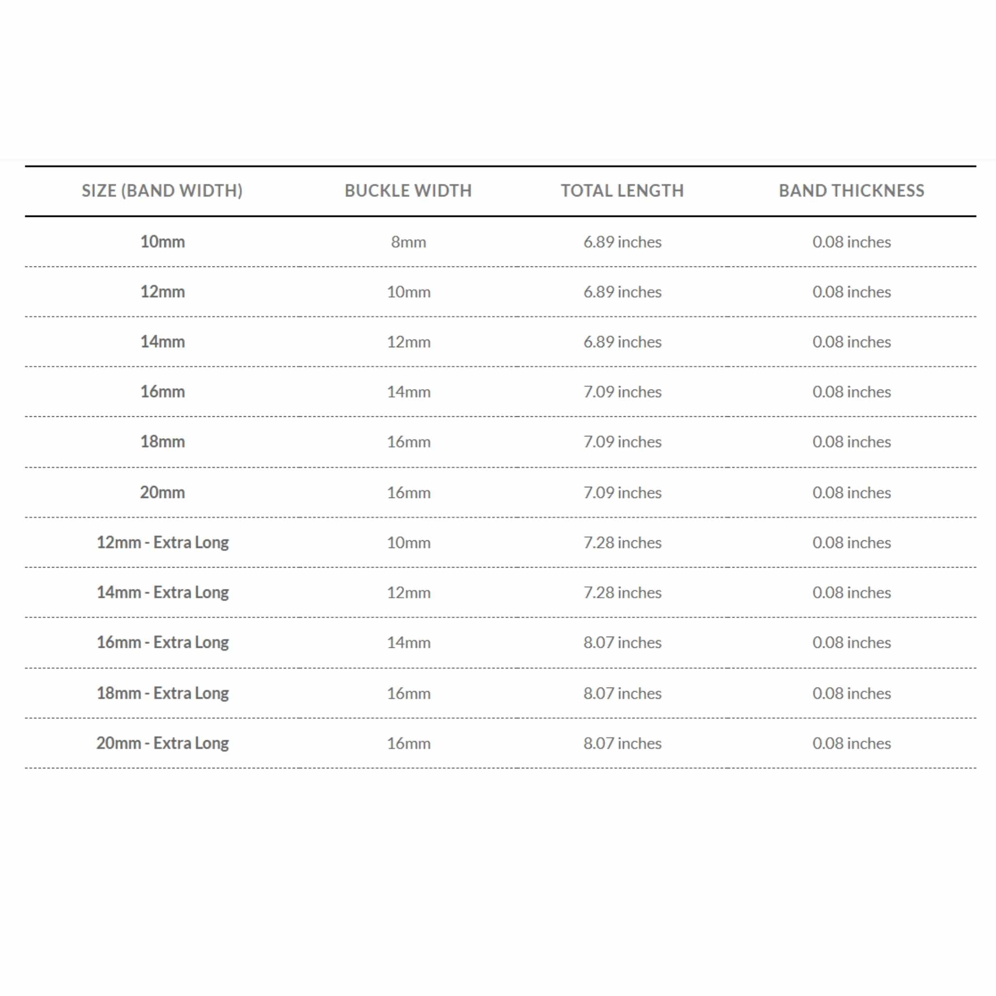 Bandini Leather Watch Band – 10mm 12mm 14mm 16mm 18mm 20mm