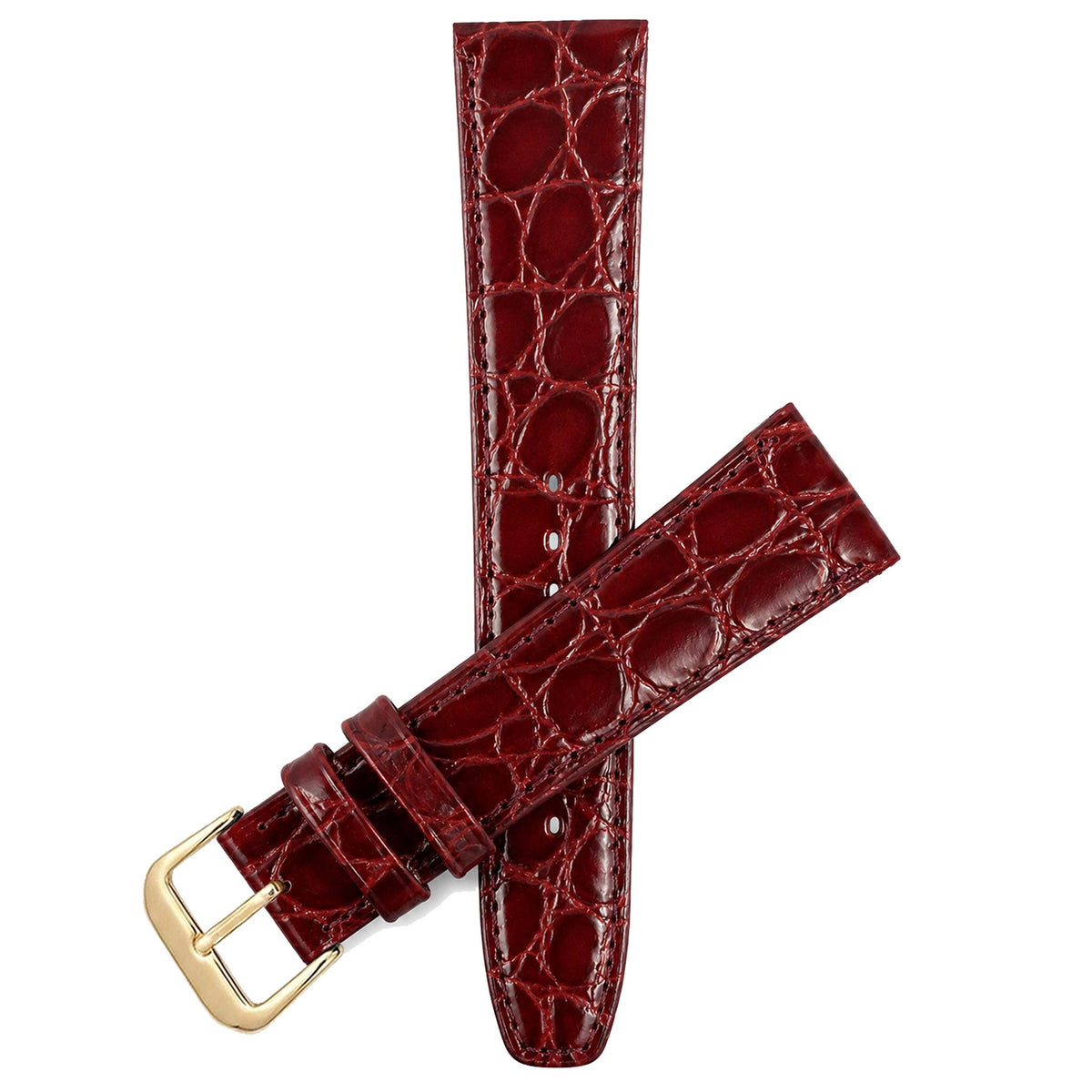 Bandini Leather Crocodile Pattern Watch Band – 10mm 12mm 14mm 16mm 18mm 20mm