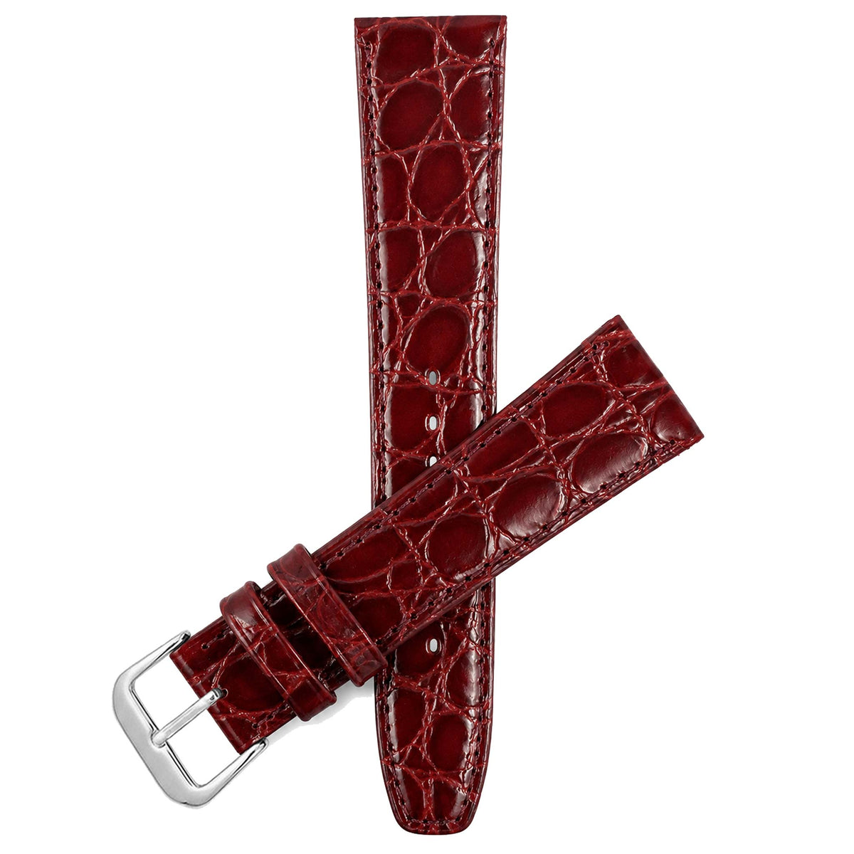 Bandini Leather Crocodile Pattern Watch Band – 10mm 12mm 14mm 16mm 18mm 20mm
