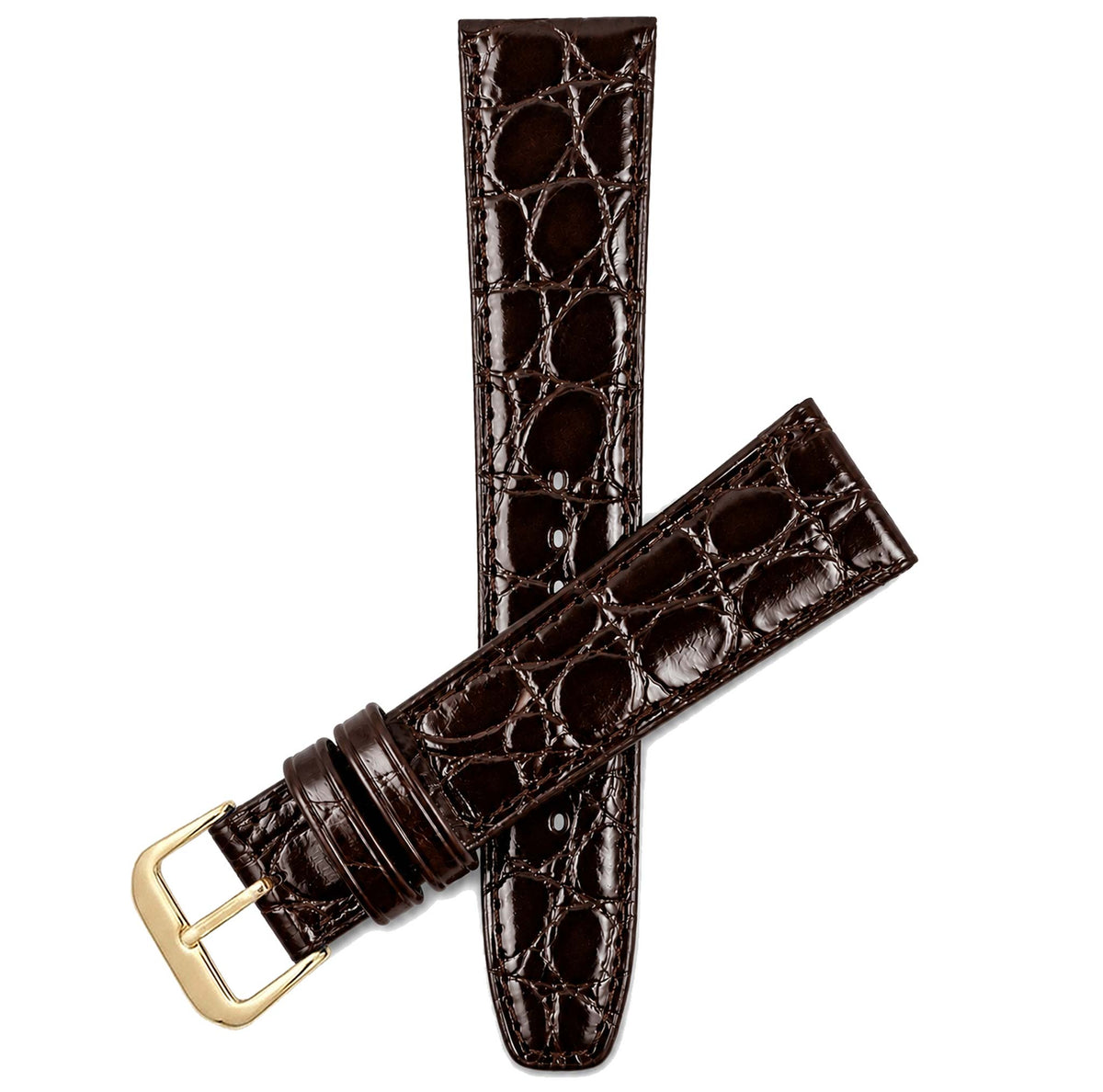 Bandini Leather Crocodile Pattern Watch Band – 10mm 12mm 14mm 16mm 18mm 20mm