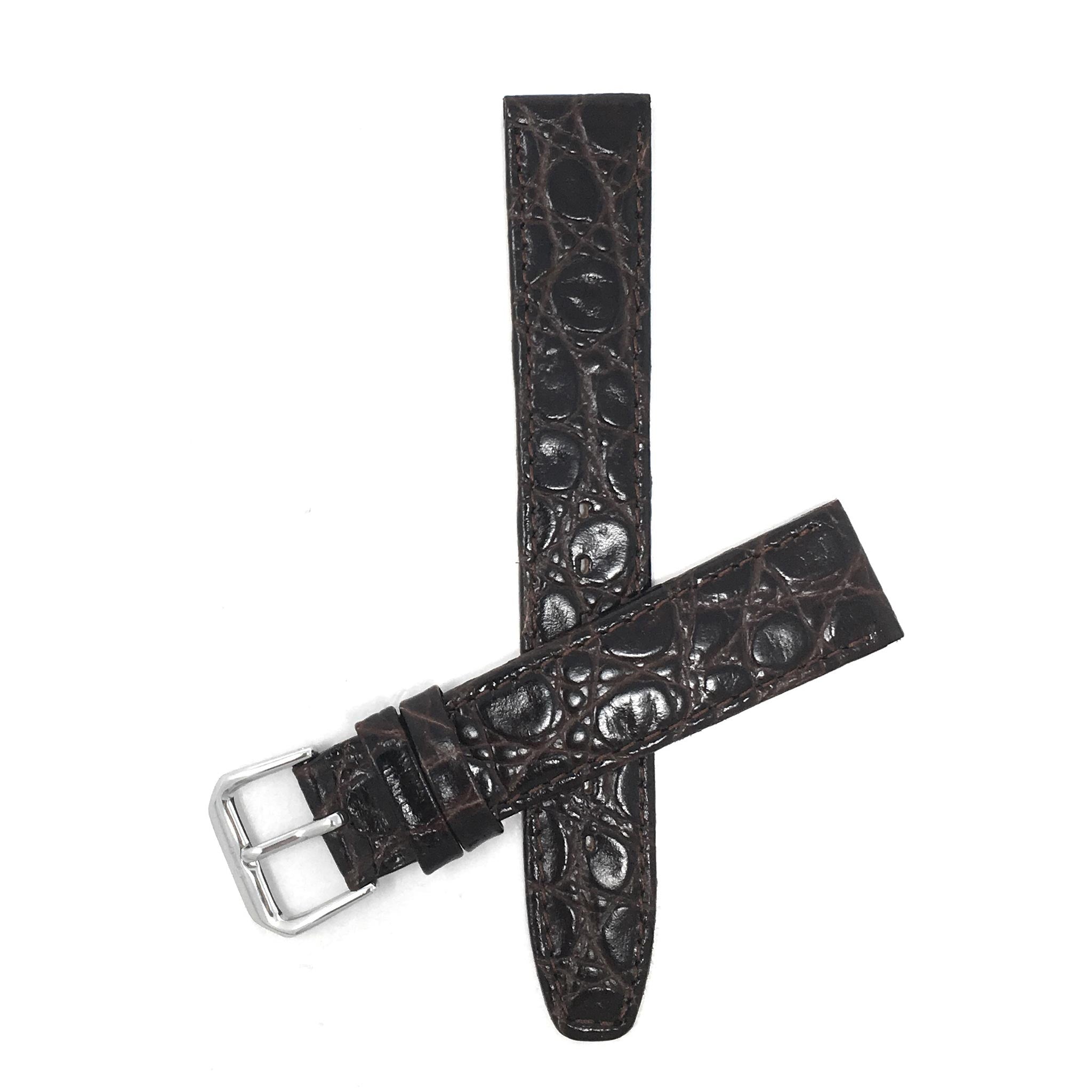 Bandini Leather Crocodile Pattern Watch Band – 10mm 12mm 14mm 16mm 18mm 20mm