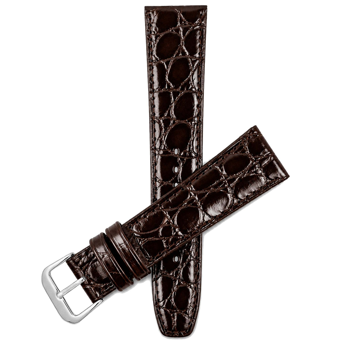 Bandini Leather Crocodile Pattern Watch Band – 10mm 12mm 14mm 16mm 18mm 20mm