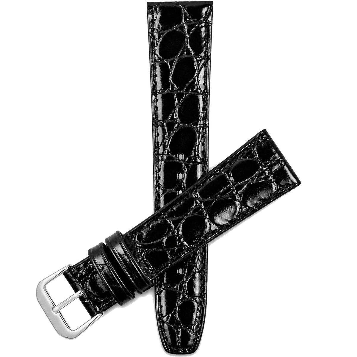 Bandini Leather Crocodile Pattern Watch Band – 10mm 12mm 14mm 16mm 18mm 20mm