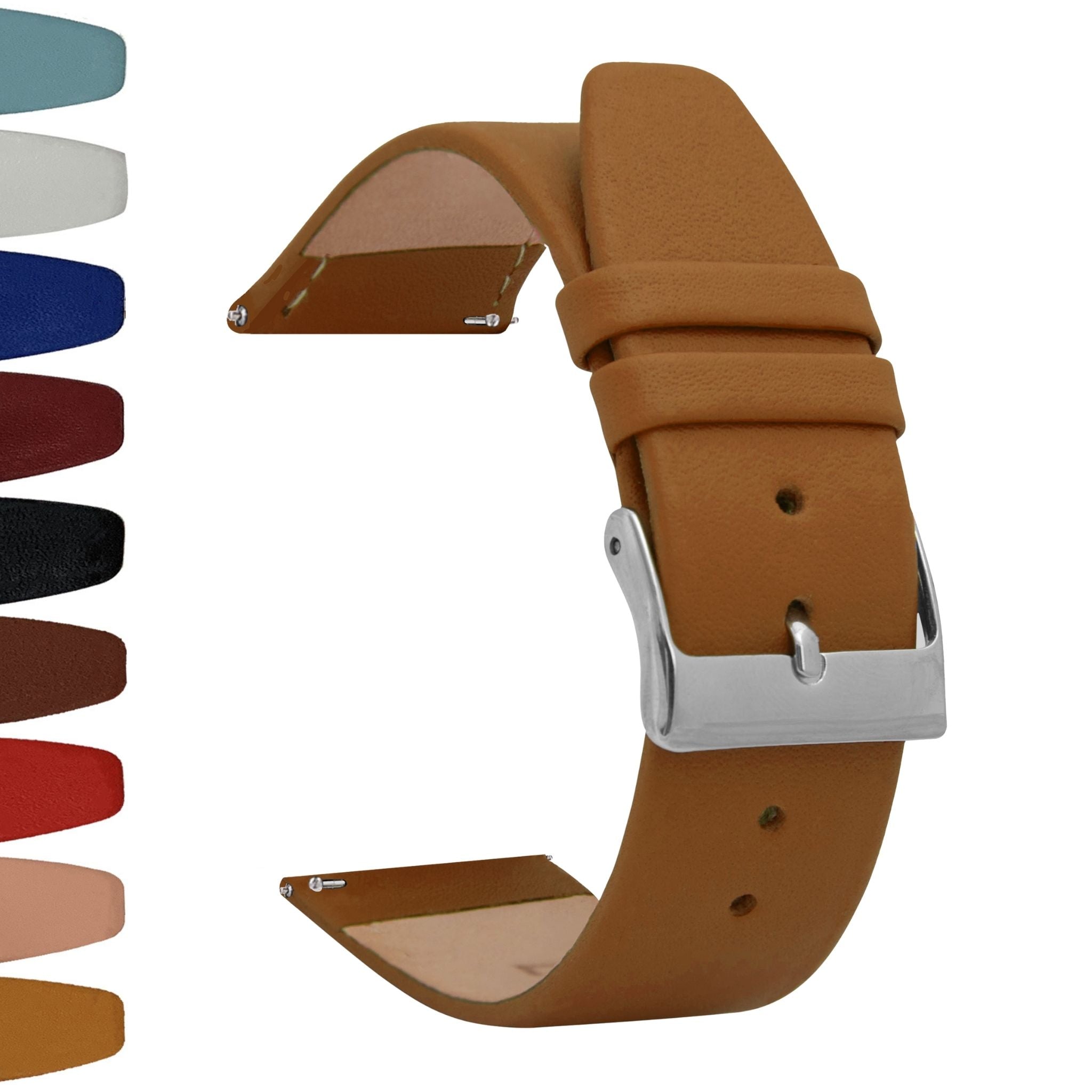 Bandini Quick Release Leather Watch Band - 12mm 14mm 16mm 18mm 20mm 22mm