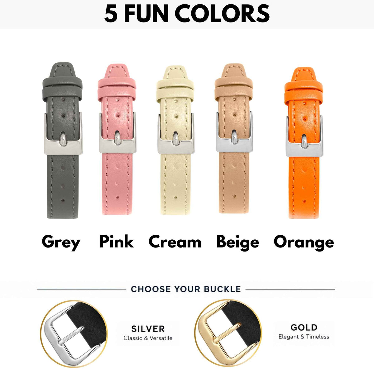 Bandini Classic Leather Watch Band – 12mm 14mm 16mm 18mm 20mm 22mm