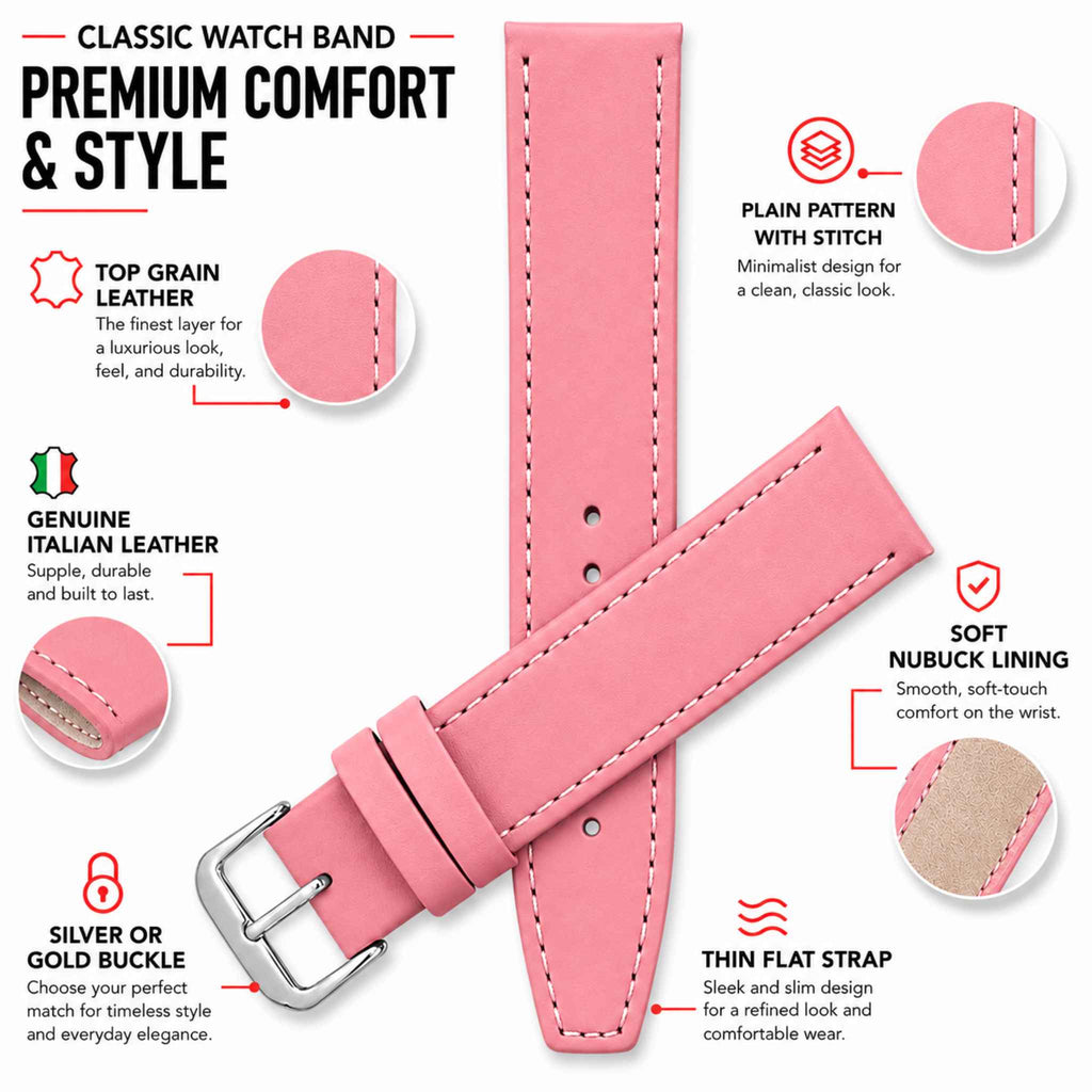 Bandini Classic Leather Watch Band – 12mm 14mm 16mm 18mm 20mm 22mm