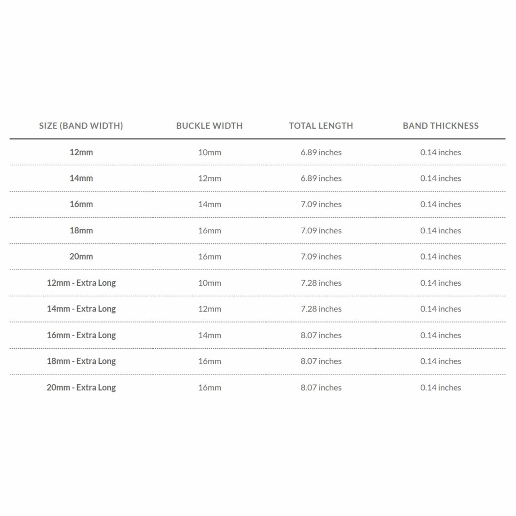 Bandini Leather Classic Watch Band - Short, Standard, Long, Extra Long