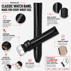Bandini Leather Classic Watch Band - Short, Standard, Long, Extra Long