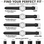 Bandini Leather Classic Watch Band - Short, Standard, Long, Extra Long