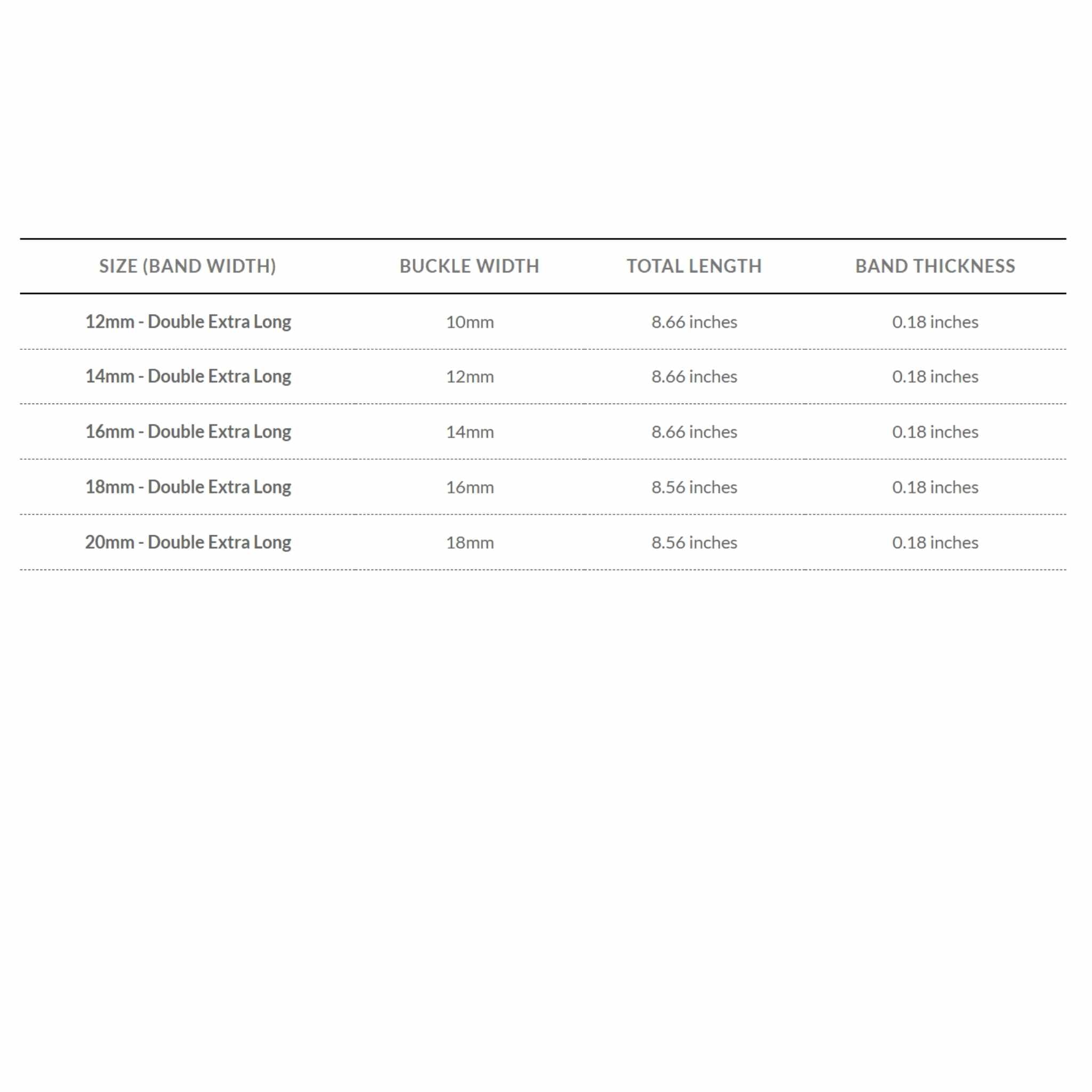 Bandini Double Extra Long XXL Leather Watch Band – 12mm to 20mm