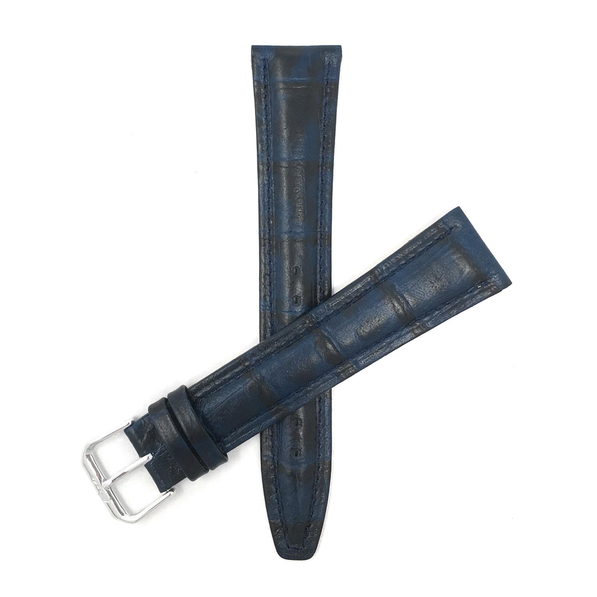 Bandini Extra Long (XL) Leather Watch Band, Alligator Pattern Strap - 12mm to 20mm