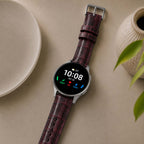 Bandini Extra Long (XL) Leather Watch Band, Alligator Pattern Strap - 12mm to 20mm