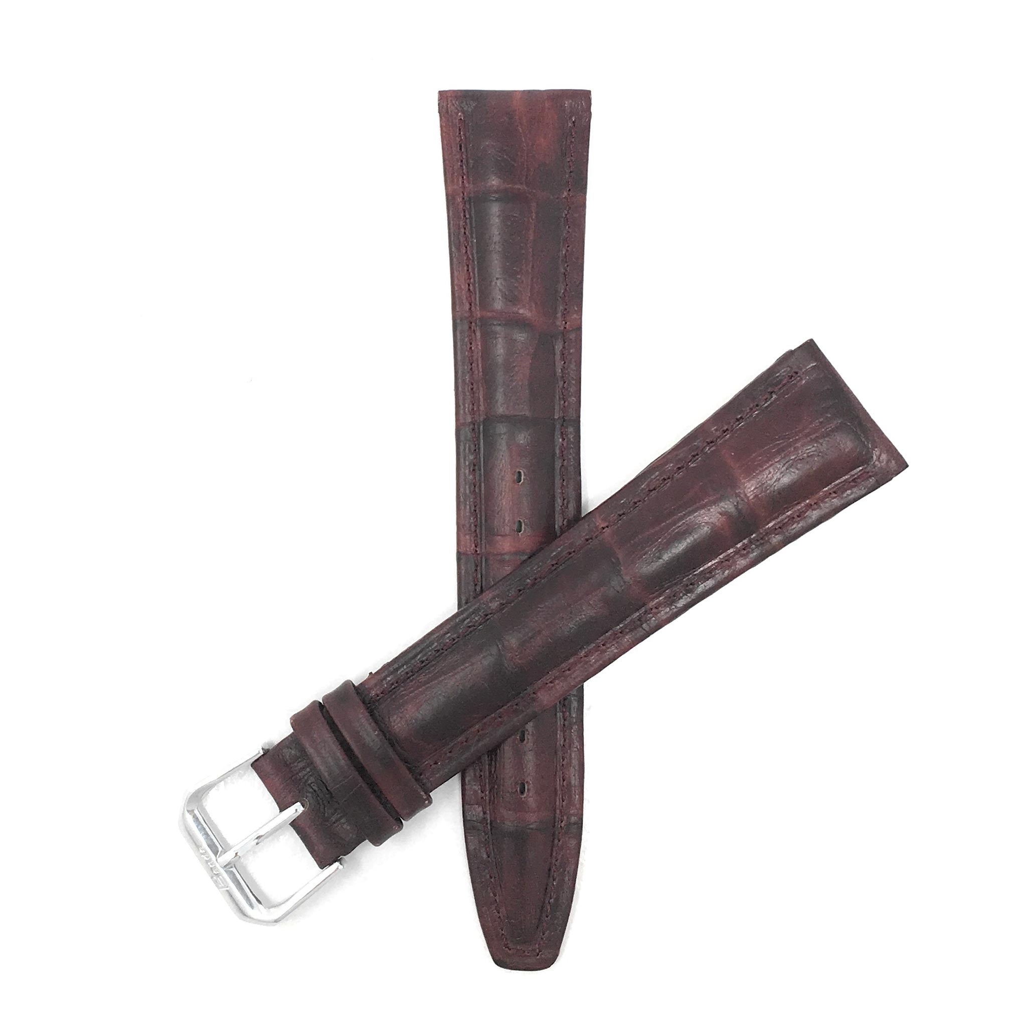 Bandini Extra Long (XL) Leather Watch Band, Alligator Pattern Strap - 12mm to 20mm