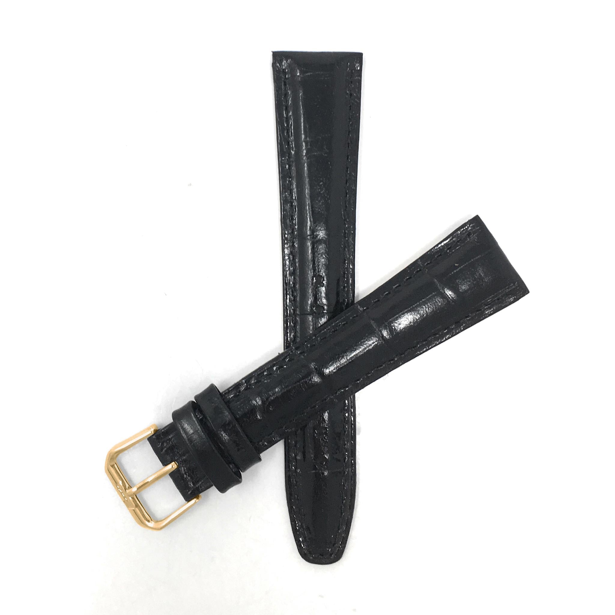 Bandini Extra Long (XL) Leather Watch Band, Alligator Pattern Strap - 12mm to 20mm