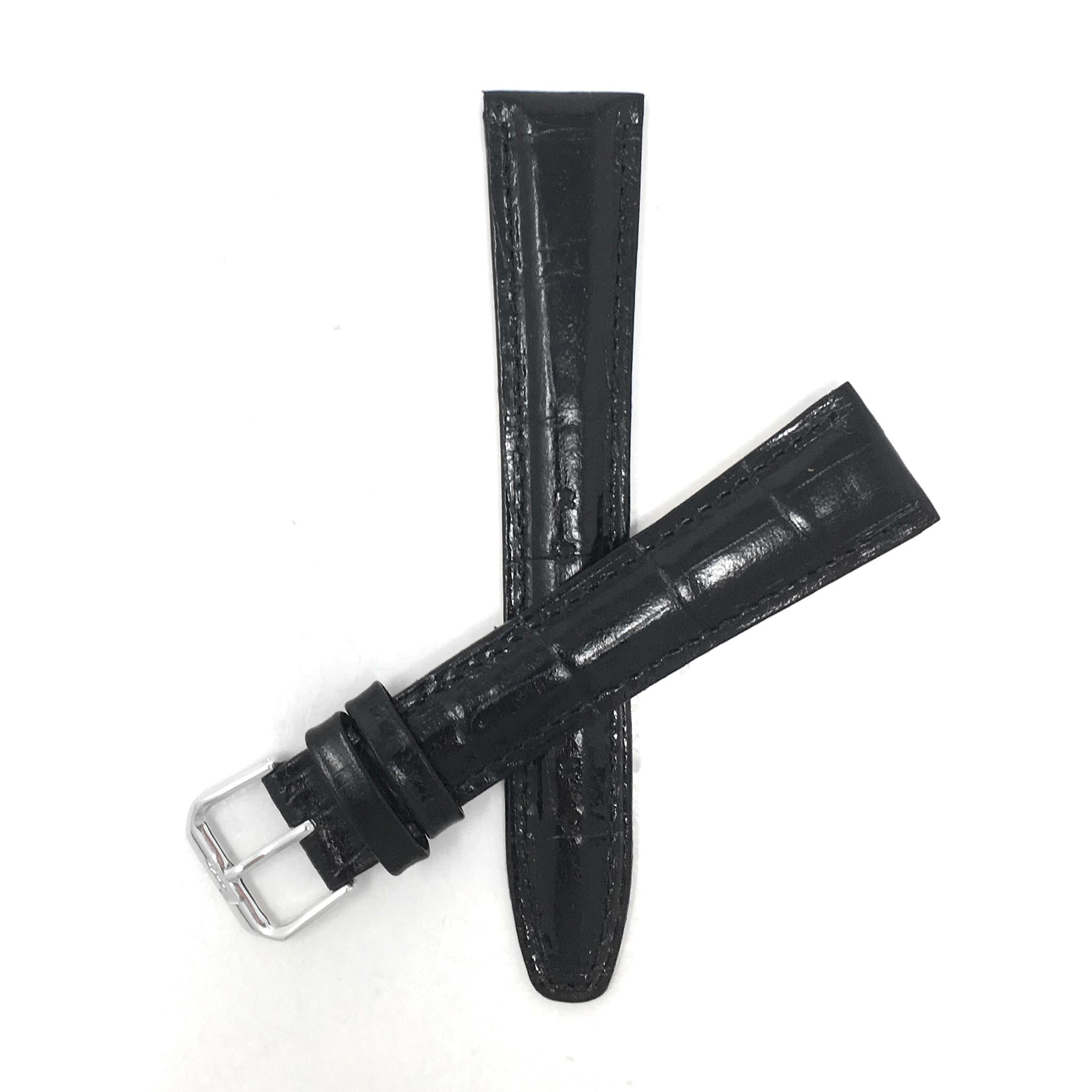 Bandini Extra Long (XL) Leather Watch Band, Alligator Pattern Strap - 12mm to 20mm