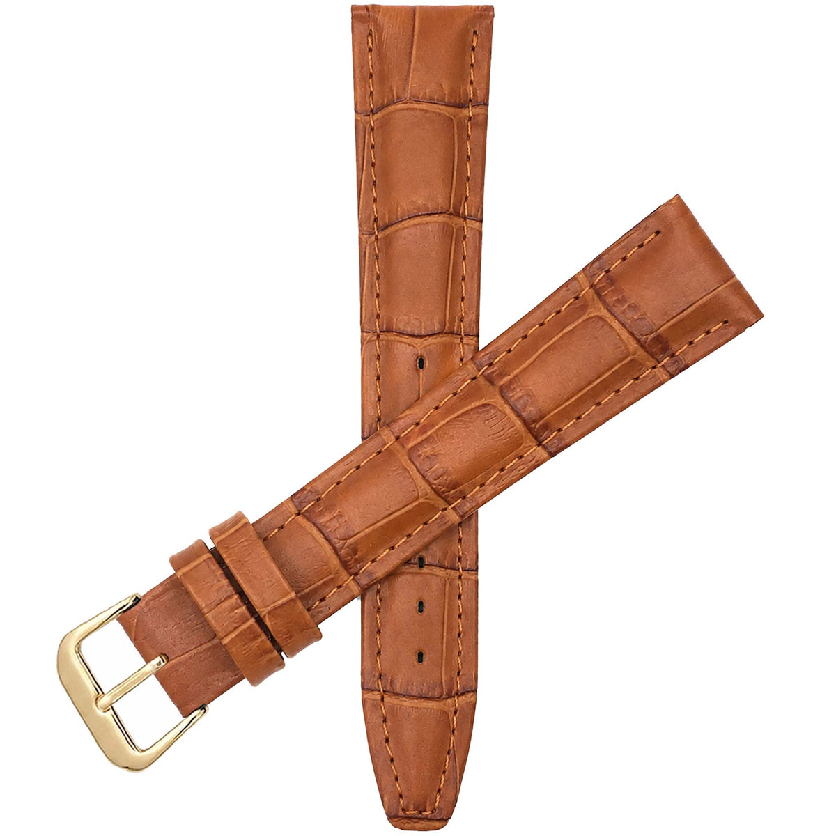 Bandini Extra Long (XL) Leather Watch Band, Alligator Pattern Strap - 12mm to 20mm