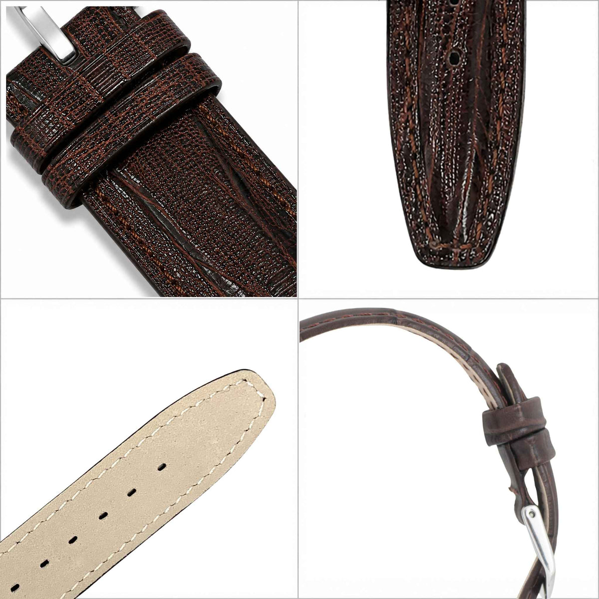 Bandini Leather Lizard Pattern Watch Band – 12mm 14mm 16mm 18mm 20mm