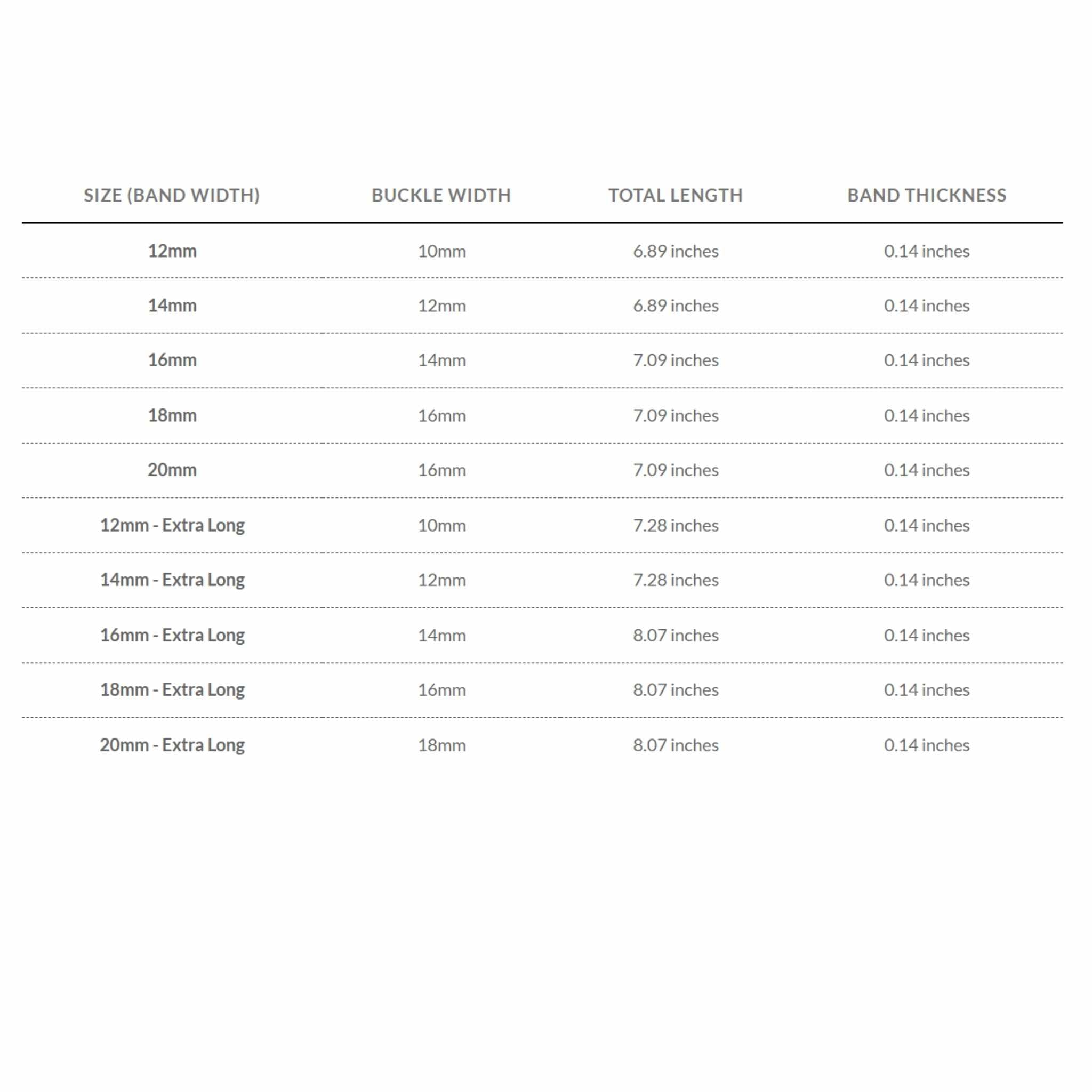 Bandini Leather Watch Band – 12mm 14mm 16mm 18mm 20mm