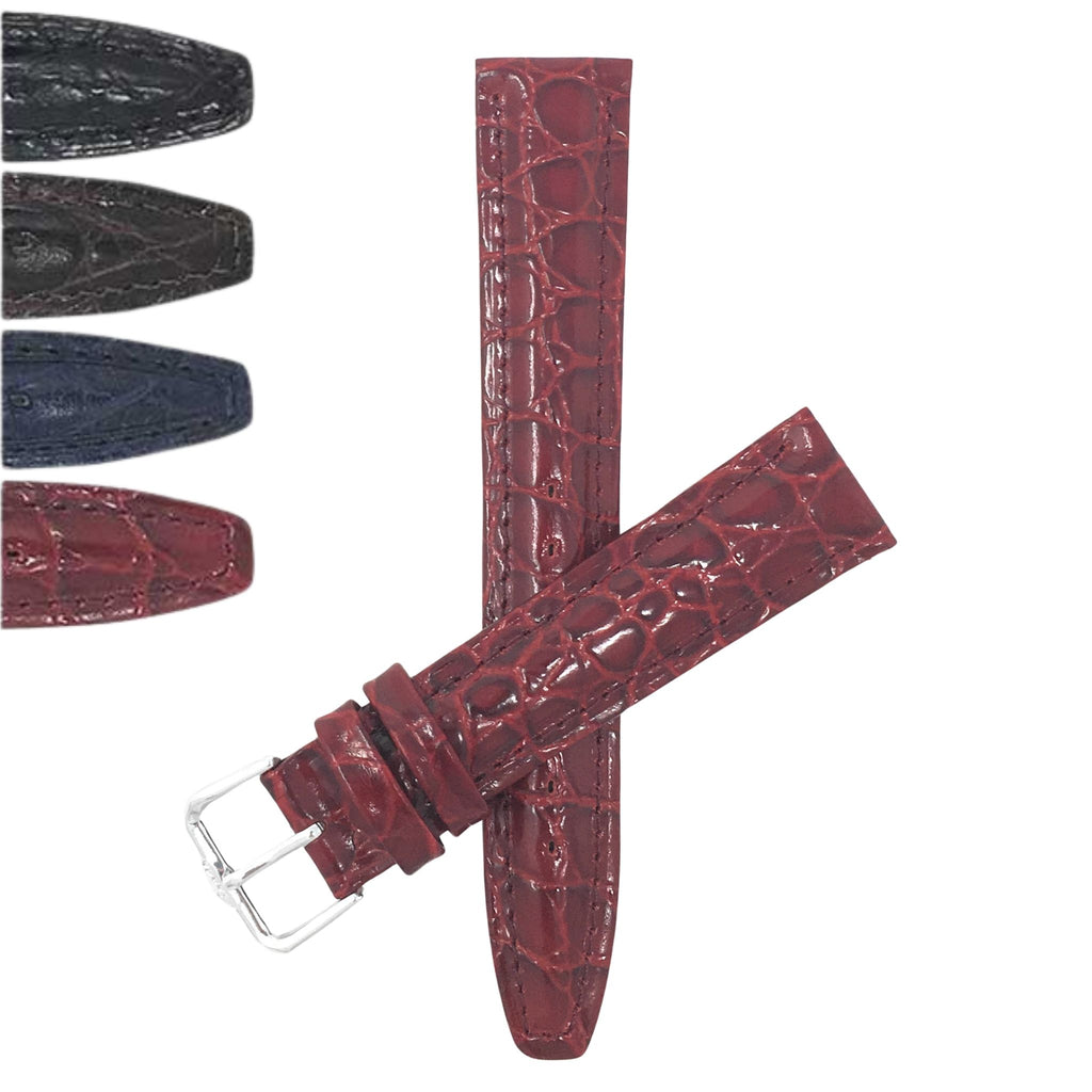 Bandini Leather Crocodile Pattern Watch Band – 12mm 14mm 16mm 18mm 20mm