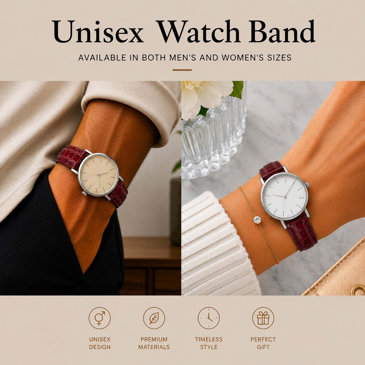 Bandini Leather Crocodile Pattern Watch Band – 12mm 14mm 16mm 18mm 20mm