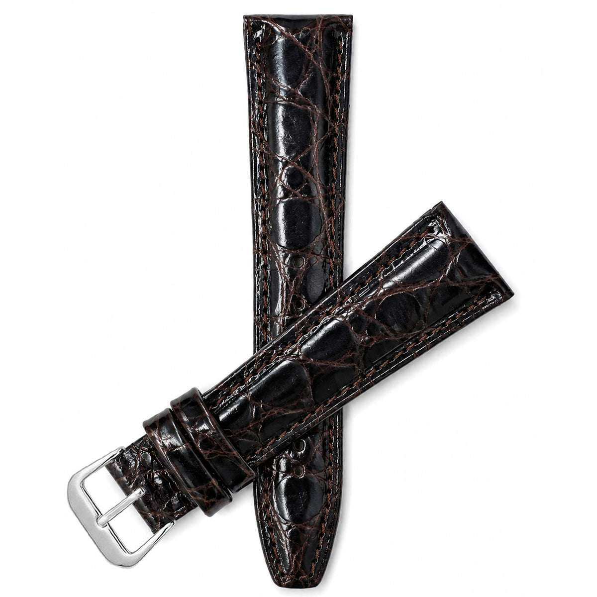Bandini Leather Crocodile Pattern Watch Band – 12mm 14mm 16mm 18mm 20mm