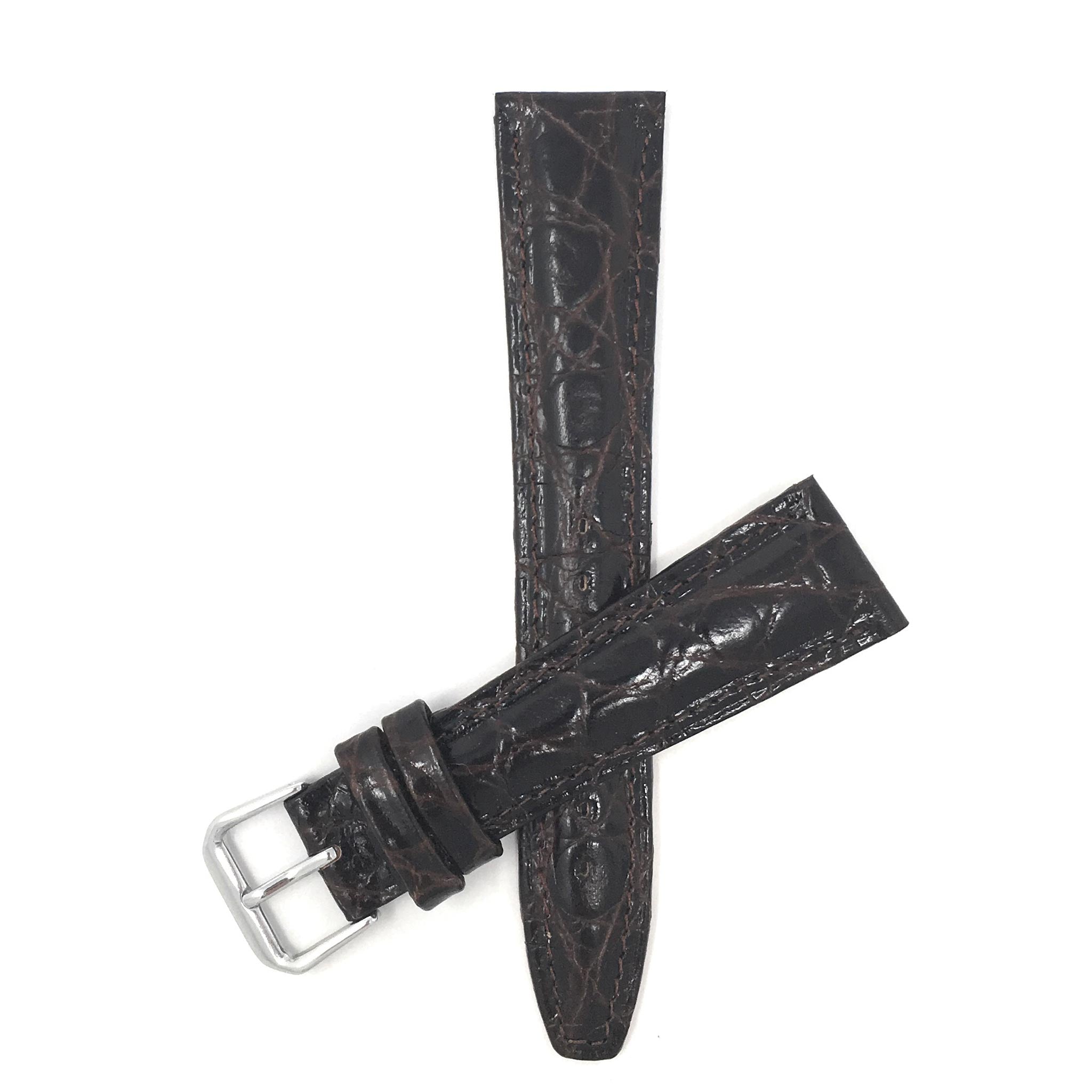 Bandini Leather Crocodile Pattern Watch Band – 12mm 14mm 16mm 18mm 20mm