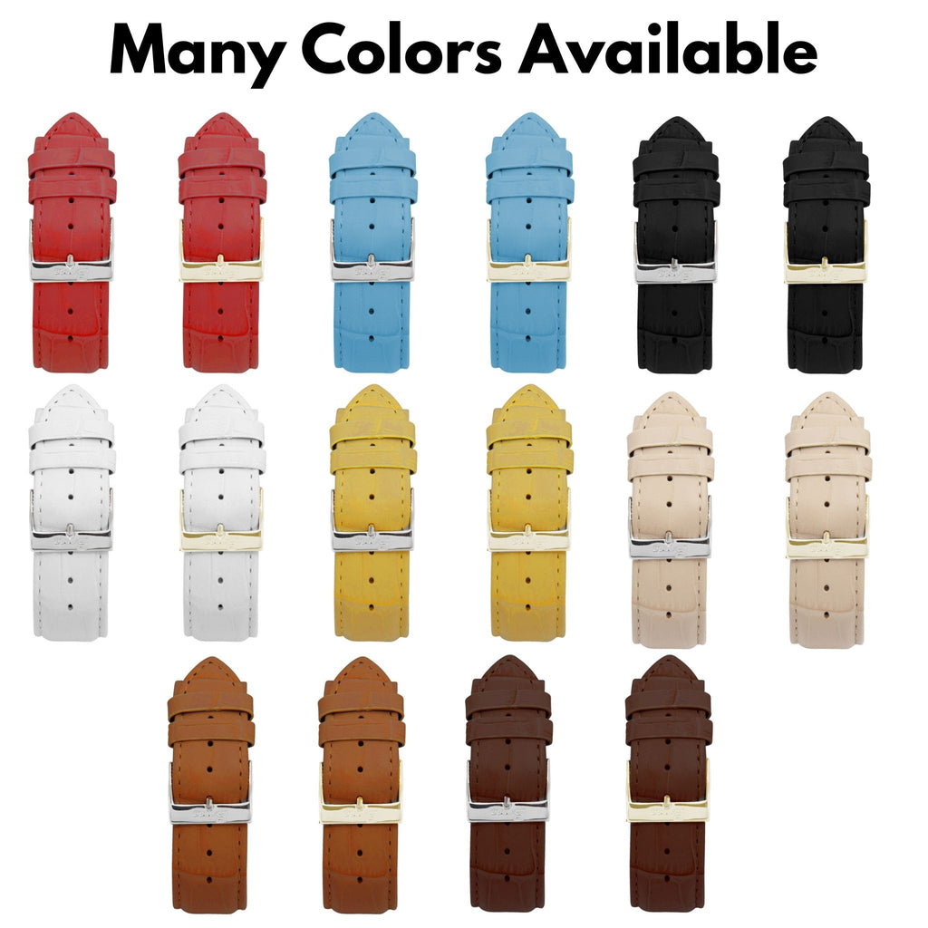 Bandini Leather Alligator Pattern Watch Band – 12mm to 22mm - Unisex