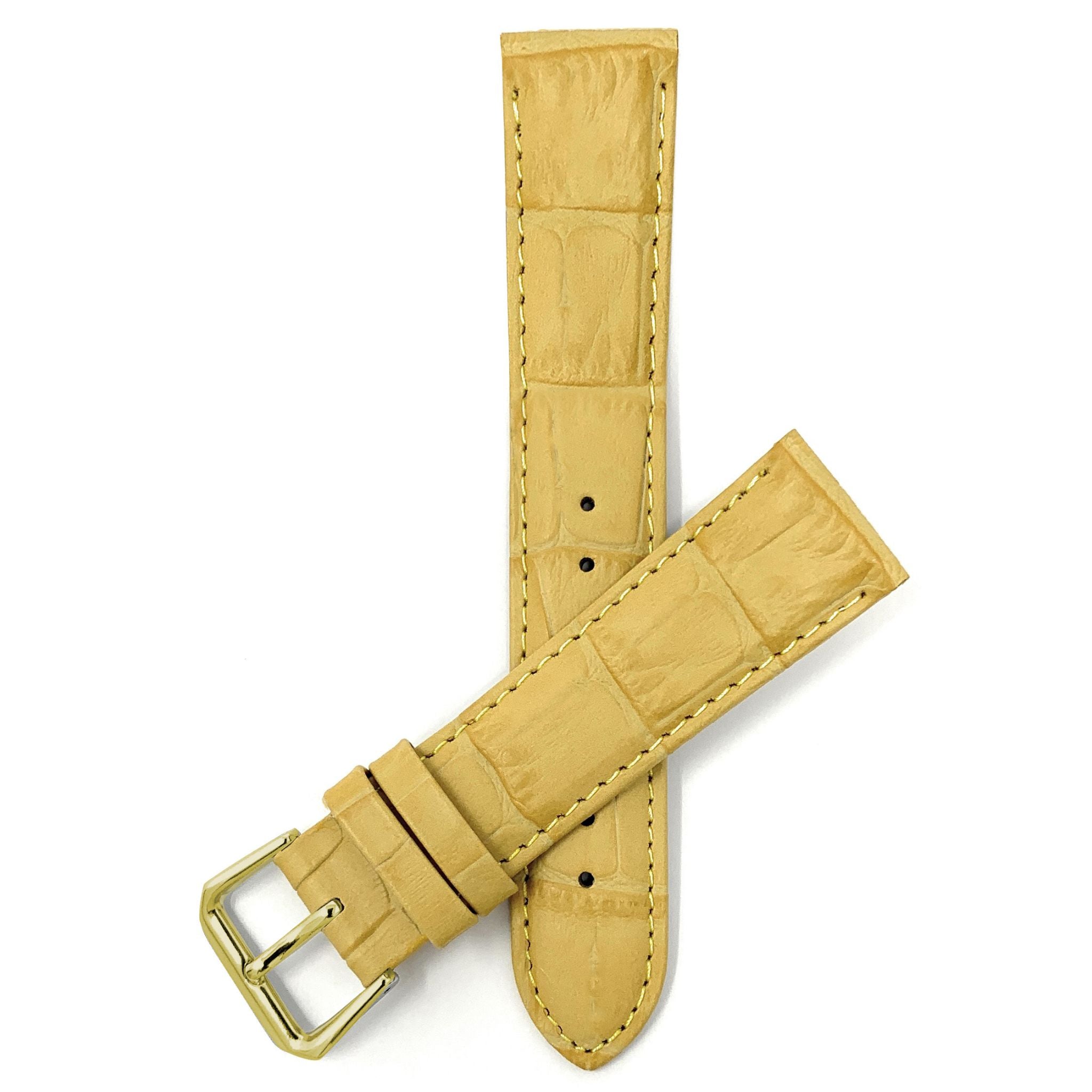 Bandini Leather Alligator Pattern Watch Band – 12mm to 22mm - Unisex