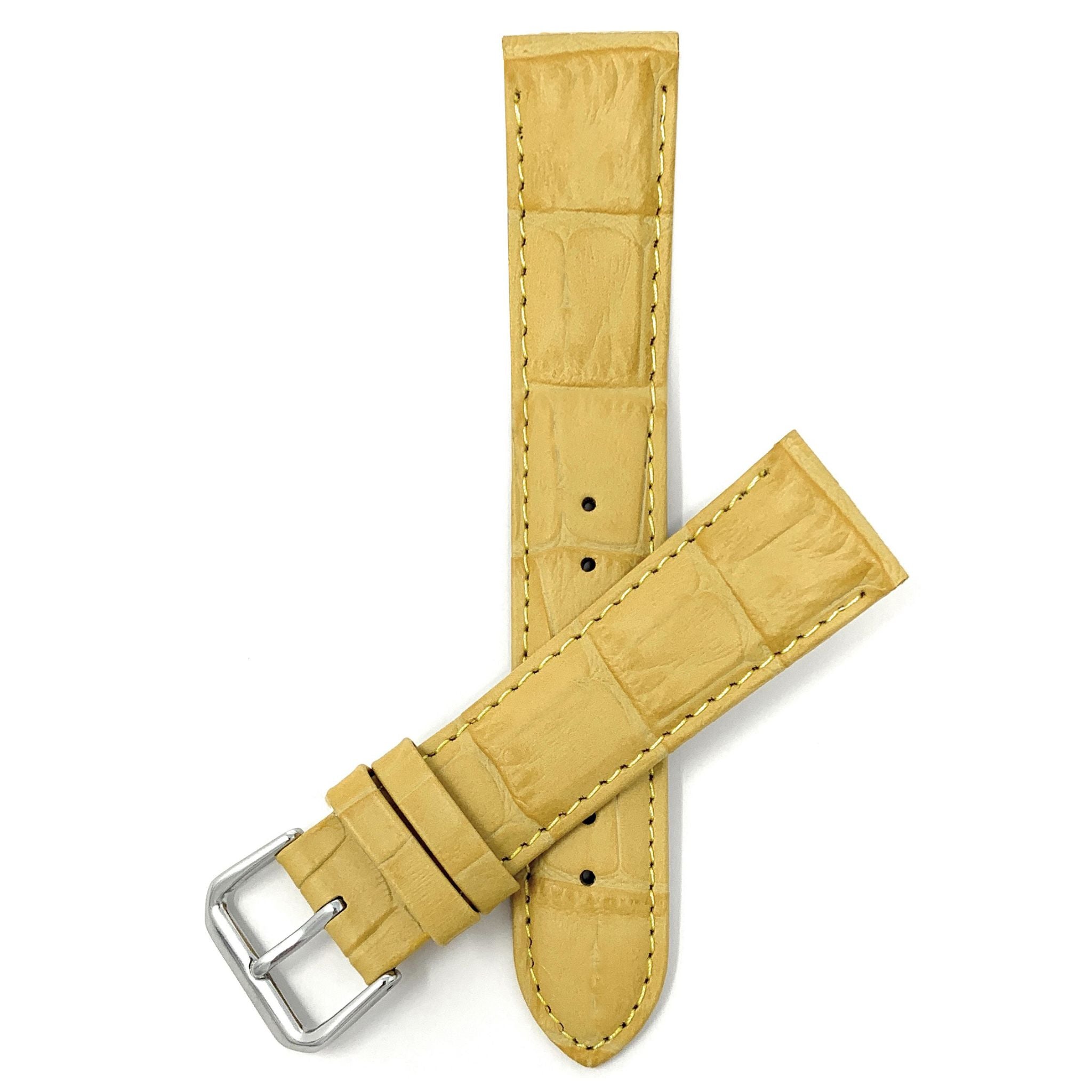 Bandini Leather Alligator Pattern Watch Band – 12mm to 22mm - Unisex